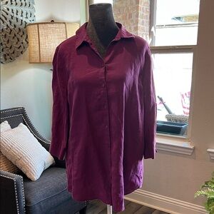 Chico’s Women's Button-Front Blouse - Plum